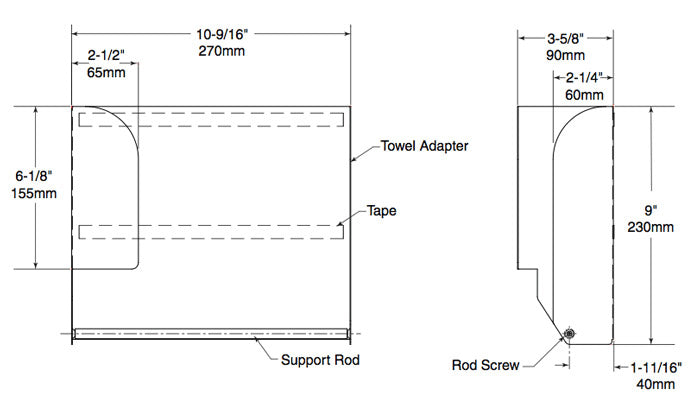 Bobrick 369-130 TowelMate paper towel dispenser waste control system