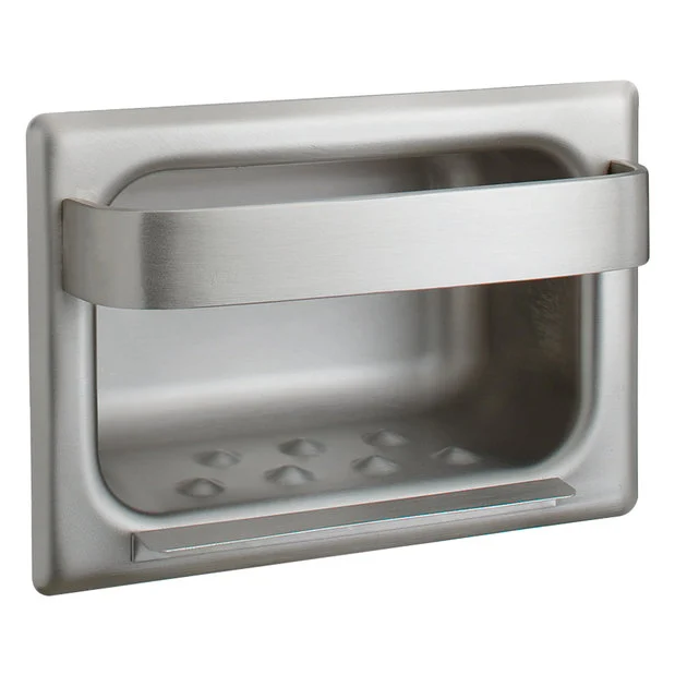 Bobrick B-4390 Heavy-Duty Soap Dish & Bar, Recessed, Stainless Steel