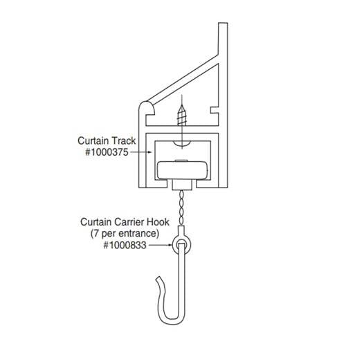 Bobrick 1000833 Curtain Hook Repair Part