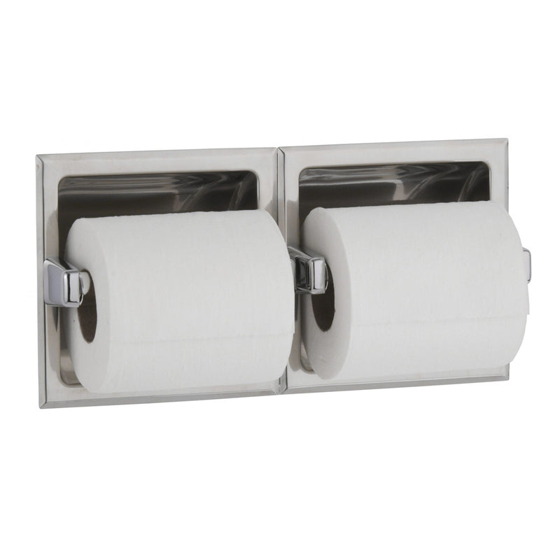 Bobrick B-6977 Recessed Double-Roll Toilet Tissue Dispenser, Stainless