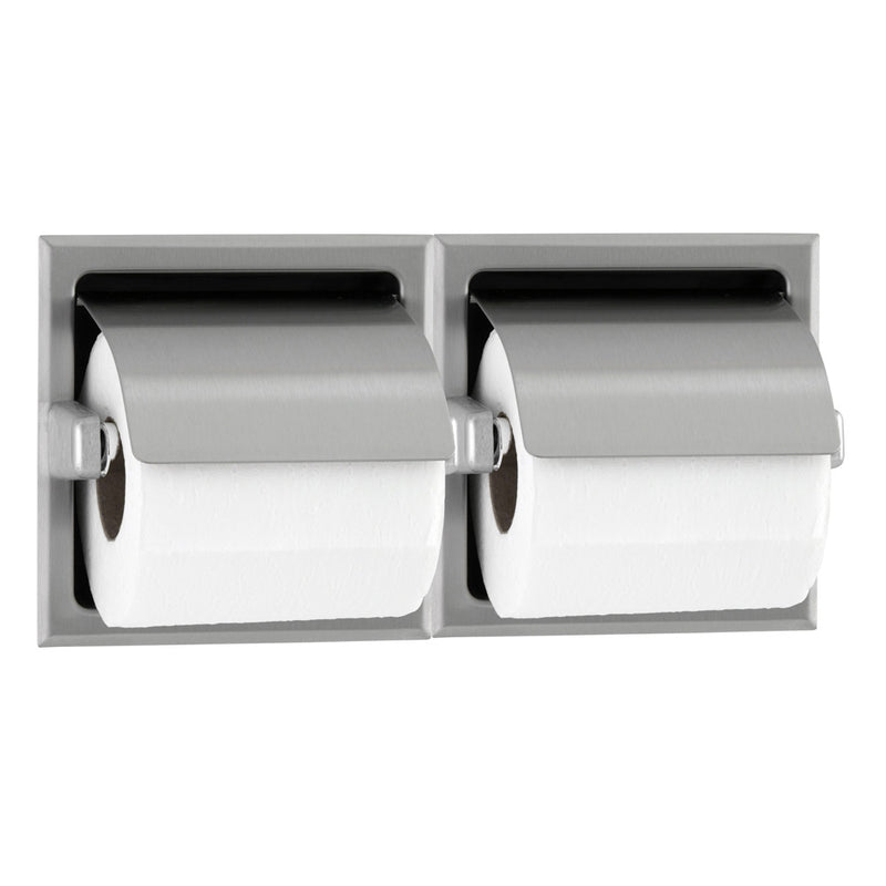 Bobrick B-6997 Recessed Toilet Tissue Dispensers w/Hood For Double Roll