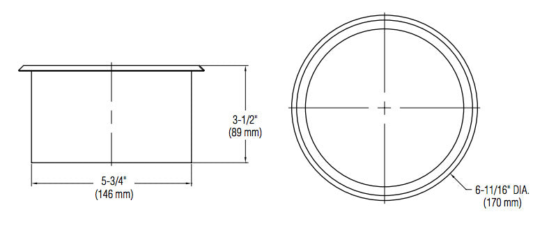 Bradley P10-696 Bx-Circular Waste Chute For