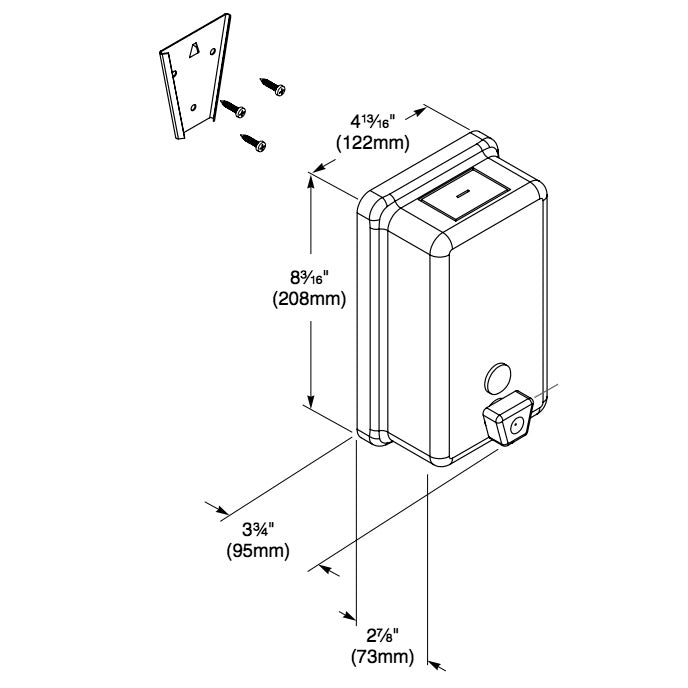 Bradley Liquid Soap Dispenser Vertical Surface Mount, 6563
