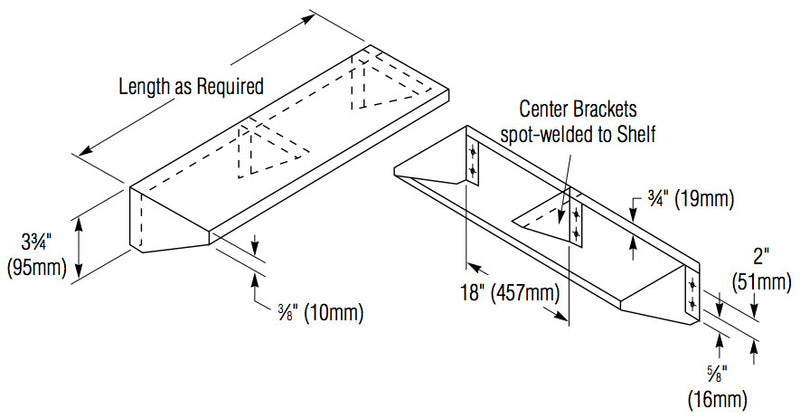 Bradley 755-024000 Surface Mounted Restroom Shelf