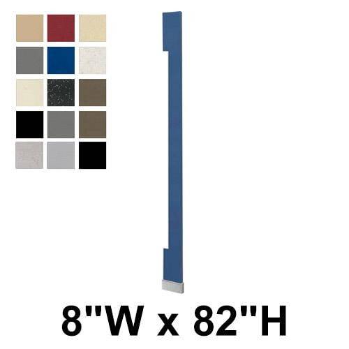 Bradley Toilet Partition Pilaster, Plastic, 8"W x 82"H, Quick Ship, Greenguard - P482-08