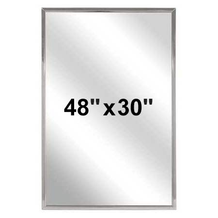 Bradley 780-048300 (48 x 30) Commercial Restroom Mirror, Angle Frame, 48