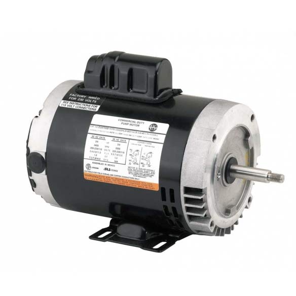 Nidec US Motors EU1502 Cap Start C-Face Motor, 1-1/2 HP, 3600 RPM, 115, 208-230V, 56J Frame