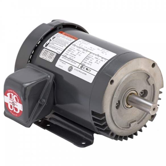 Nidec US Motors U1P3DFC 3-Phase C-Face Footless Motor, 1 HP, 3-Phase, 1200 RPM, 208-230, 460V, 56C Frame