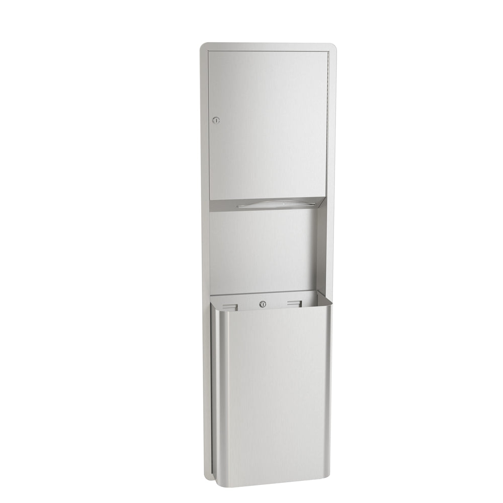Bradley 234-1135 Towel/Waste, 12 Gal., Surface Mounted Towel / Waste Unit, Surface Hinged Waste Cover