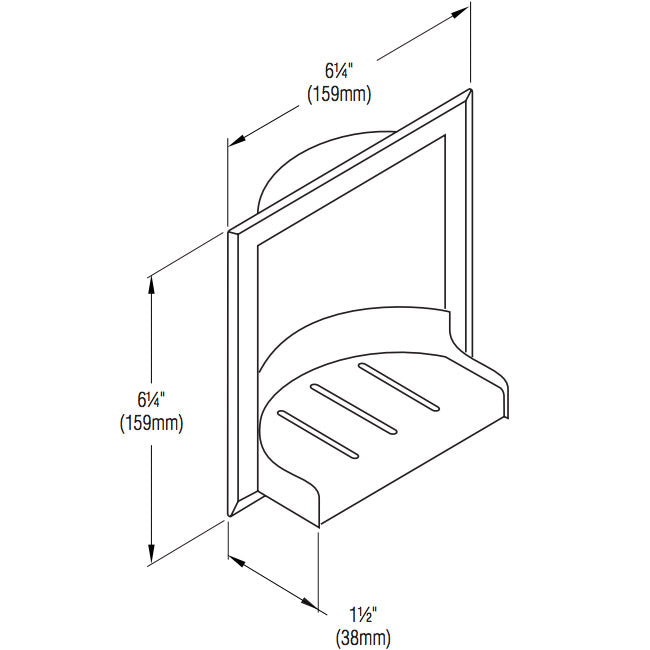 Bradley 9352-55 Soap Dish w/ Back Clamp for Gypsum Wallboard Mounting