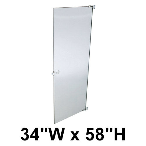 Hadrian Restroom Stall Door, Stainless Steel, 34" x 58", Includes 601025 Chrome B/F Out-Swing Hardware Kit - 510034-900