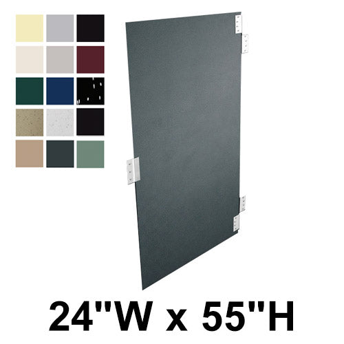 Hadrian Bathroom Stall Door, Solid Plastic, 24" x 55", Includes 621025/26 Aluminum In-Swing Hardware Kit - 10024