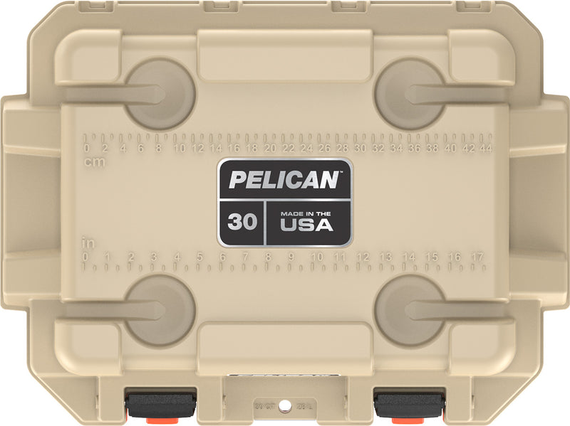 Pelican Cooler 30QT Elite, Tan w/ Orange Trim - 30Q-2-TANORG
