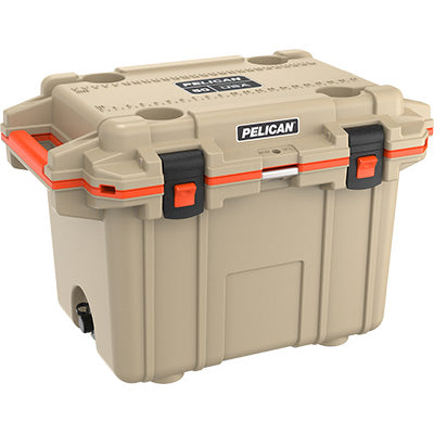 Pelican Cooler 50QT Elite, Tan w/ Orange Trim - 50Q-2-TANORG