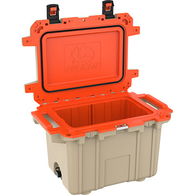Pelican Cooler 50QT Elite, Tan w/ Orange Trim - 50Q-2-TANORG