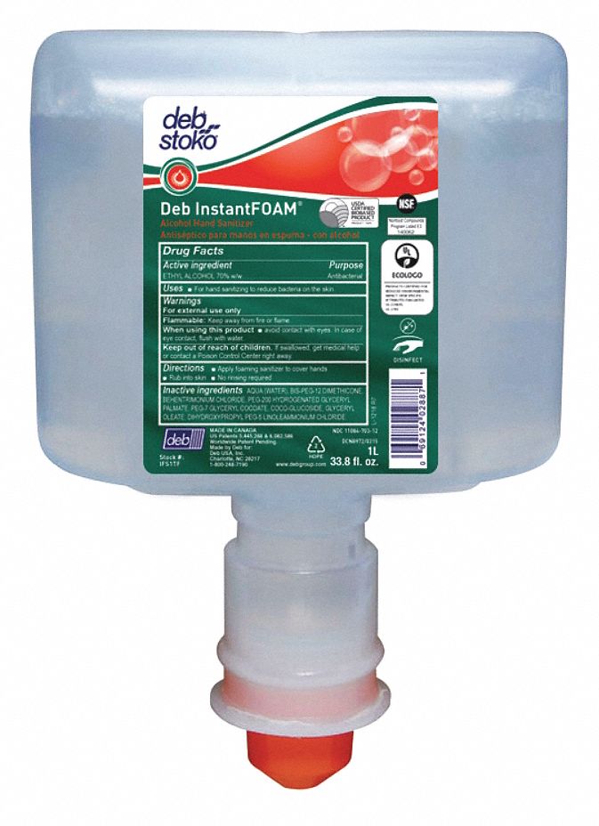 Deb IFS1TF InstantFOAM Hand Sanitizer Refill, 3/Case