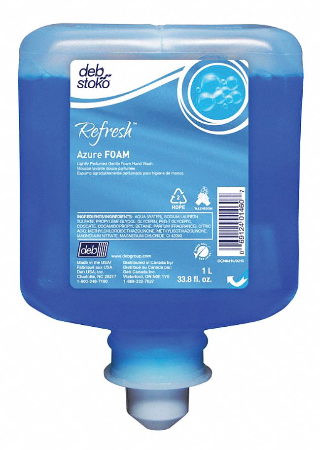 DEB AZU1L Azure Foam Wash Hand Soap, 1 Liter, 6/Case