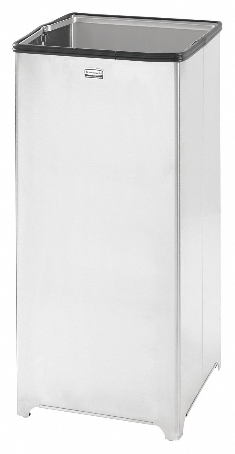 Rubbermaid FGB1424SSRB - Trash Can Square 24 gal. Silver