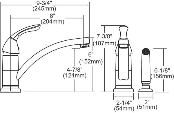 Elkay LK1501CR SINGLE LEVER KIT W/ SPRAY CR