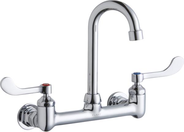 Elkay LK940GN04T4H WALL MNT 8IN, GN 4IN SPT, 1PC WRIST BLD HNDL, 4IN, 1/2IN HW