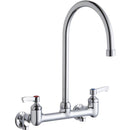 Elkay LK940GN08L2S WALL MNT 8IN, GN 8IN SPT, LVR HNDL, 2IN, SHUT OFF