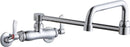 Elkay LK945DS20L2T WALL MNT 4IN, DBLE SWING 20IN SPT, LVR HNDL, 2IN, 2IN HW