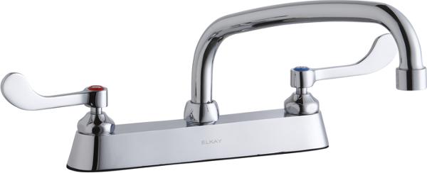 Elkay LK810AT10T4 DECK MNT CONCEAL WS, AT 10IN SPT, 1PC WRIST BLD HNDL, 4IN
