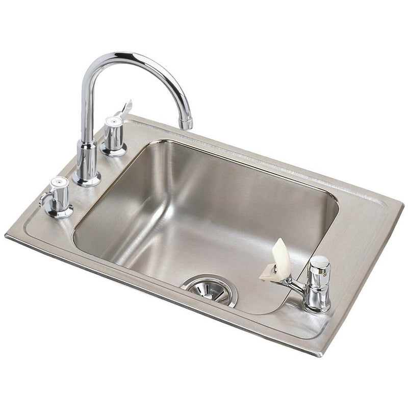 Elkay DRKAD251765C 18 Gauge Stainless Steel 25' x 17' x 6.5' Single Bowl Top Mount Sink Kit