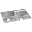 Elkay ECTRUD31199R0 18 Gauge Stainless Steel 32.5' x 20.5' x 9' Double Bowl  Undermount  Lowered Deck Kitchen Sink