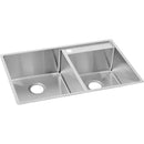 Elkay ECTRUD31199R2 18 Gauge Stainless Steel 32.5' x 20.5' x 9' Double Bowl  Undermount  Lowered Deck Kitchen Sink