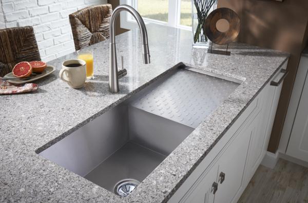 Elkay EFU411510DB 16 Gauge Stainless Steel 43.5' x 18.25' x 10' Single Bowl Undermount Kitchen Sink