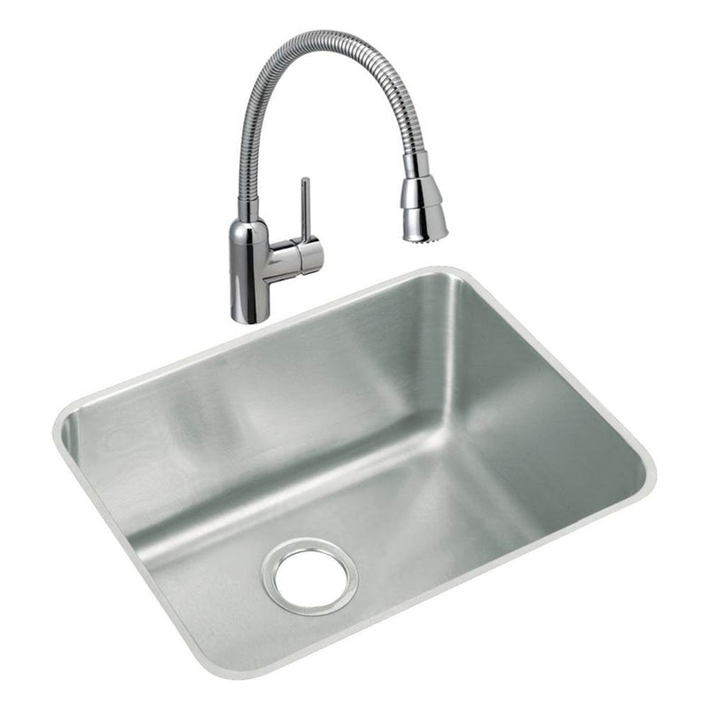 Elkay ELUH211512C 18 Gauge Stainless Steel 23.5' x 18.25' x 12' Single Bowl Undermount Kitchen Sink Kit