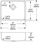 Elkay ELUH2317 18 Gauge Stainless Steel 25.5' x 19.25' x 8' Single Bowl Undermount Kitchen Sink