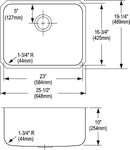 Elkay ELUH231710 18 Gauge Stainless Steel 25.5' x 19.25' x 10' Single Bowl Undermount Kitchen Sink