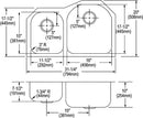 Elkay ELUH311910L 18 Gauge Stainless Steel 31.25' x 20' x 10' Double Bowl Undermount Kitchen Sink
