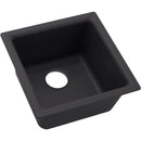Elkay ELX1616CA0 Elkay Quartz Luxe 15-3/4' x 15-3/4' x 7-11/16' Single Bowl Dual Mount Bar Sink, Caviar