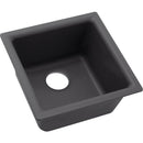 Elkay ELX1616CH0 Elkay Quartz Luxe 15-3/4' x 15-3/4' x 7-11/16' Single Bowl Dual Mount Bar Sink, Charcoal