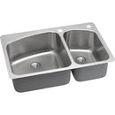 Elkay LKHSR2509RPD1 18 Gauge Stainless Steel 33' x 22' x 9' Double Bowl Dual Mount Kitchen Sink Kit