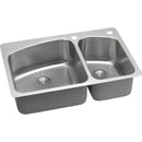 Elkay LKHSR2509RPD3 18 Gauge Stainless Steel 33' x 22' x 9' Double Bowl Dual Mount Kitchen Sink Kit