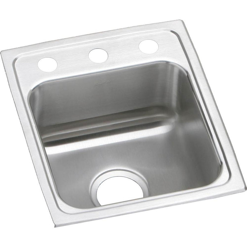 Elkay LRAD1517502 18 Gauge Stainless Steel 15' x 17.5' x 5' Single Bowl Top Mount Kitchen Sink