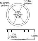 Elkay SCF16FBSR 18 Gauge Stainless Steel 16.375' x 16.375' x 7' Single Bowl Dual Mount Bar Sink