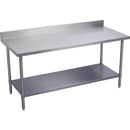 Elkay WT24S36-BSX Standard Work Table, Stainless Steel Under Shelf, 4" Backsplash, 36 (L) X 24 (W) X 36 (H) Over All
