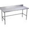 Elkay WT24X120-BSX Standard Work Table, Stainless Steel Cross Brace, 4" Backsplash, 120 (L) X 24 (W) X 36 (H) Over All