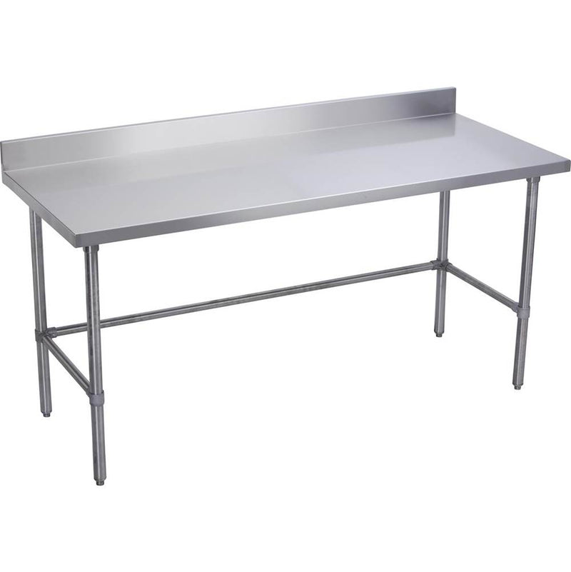 Elkay WT24X120-BSX Standard Work Table, Stainless Steel Cross Brace, 4" Backsplash, 120 (L) X 24 (W) X 36 (H) Over All