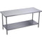 Elkay WT30S60-STSX Standard Work Table, Stainless Steel Under Shelf, No Backsplash, 60 (L) X 30 (W) X 36 (H) Over All
