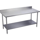 Elkay WT30S96-BSX Standard Work Table, Stainless Steel Under Shelf, 4" Backsplash, 96 (L) X 30 (W) X 36 (H) Over All