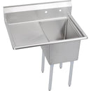 Elkay E1C16X20-L-18X Economy Scullery Sink, 1-Compartment 12" Deep Bowl, 18" Left Drainboard, 36.5 (L) X 25.75 (W) X 45.75 (H) Over All