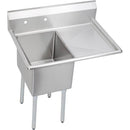 Elkay E1C20X20-R-20X Economy Scullery Sink, 1-Compartment 12" Deep Bowl, 20" Right Drainboard, 42.5 (L) X 25.75 (W) X 45.75 (H) Over All