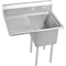 Elkay E1C24X24-L-24X Economy Scullery Sink, 1-Compartment 12" Deep Bowl, 24" Left Drainboard, 50.5 (L) X 29.75 (W) X 45.75 (H) Over All
