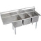 Elkay E3C20X20-L-20X Economy Scullery Sink, 3-Compartment 12" Deep Bowl(s), 20" Left Drainboard, 86.5 (L) X 25.75 (W) X 45.75 (H) Over All